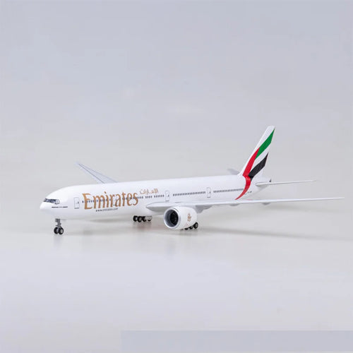 B777 Aircraft UAE Airlines Plane Toy Model W Light and Wheel Landing Gear Resin Diecast Airplanes Collected Gift By Aviation