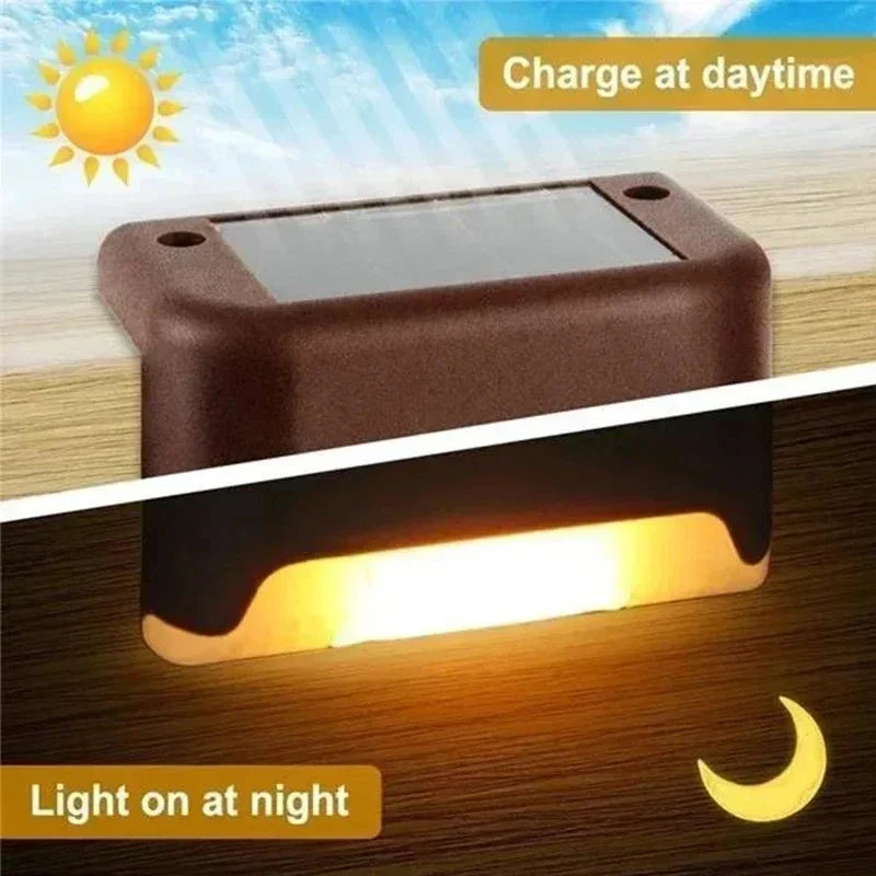 Solar LED Lights Outdoor Garden Light Deck Lamp Solar Stairs Light Waterproof Solar Step Lamp Patio Garden Decor Gardening