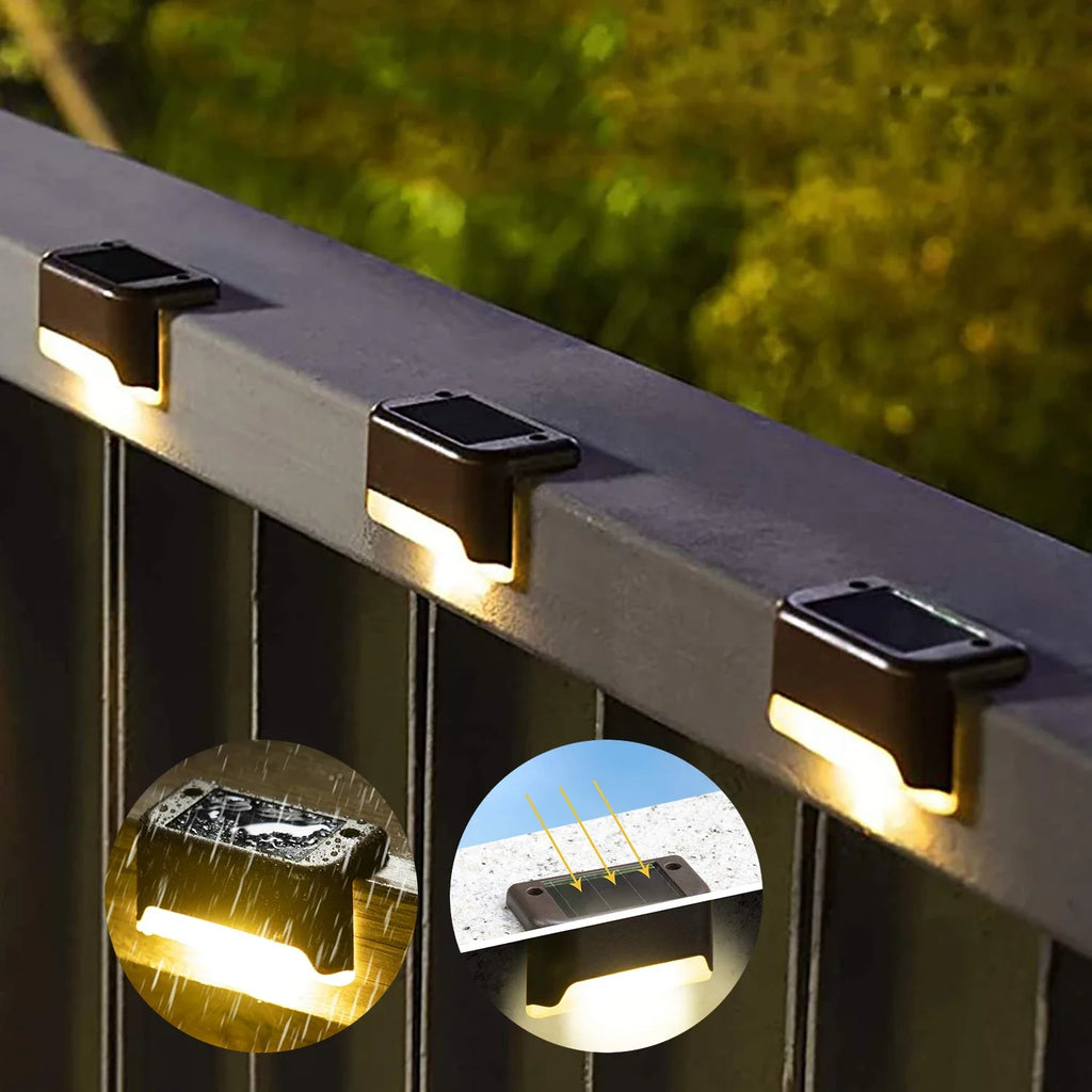 Solar LED Lights Outdoor Garden Light Deck Lamp Solar Stairs Light Waterproof Solar Step Lamp Patio Garden Decor Gardening