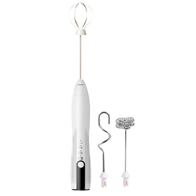 USB Rechargeable Handheld Egg Beater 3 Speeds Electric Milk Frother Foam Maker Mixer Coffee Drink Frothing Wand Foamer