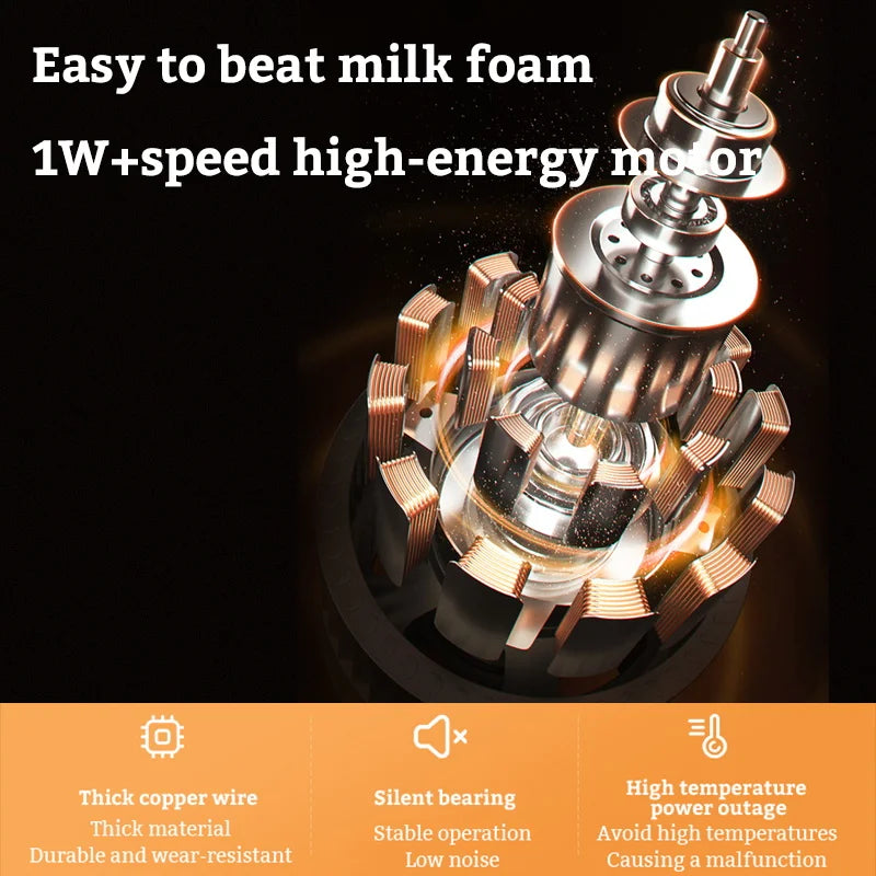 USB Rechargeable Handheld Egg Beater 3 Speeds Electric Milk Frother Foam Maker Mixer Coffee Drink Frothing Wand Foamer