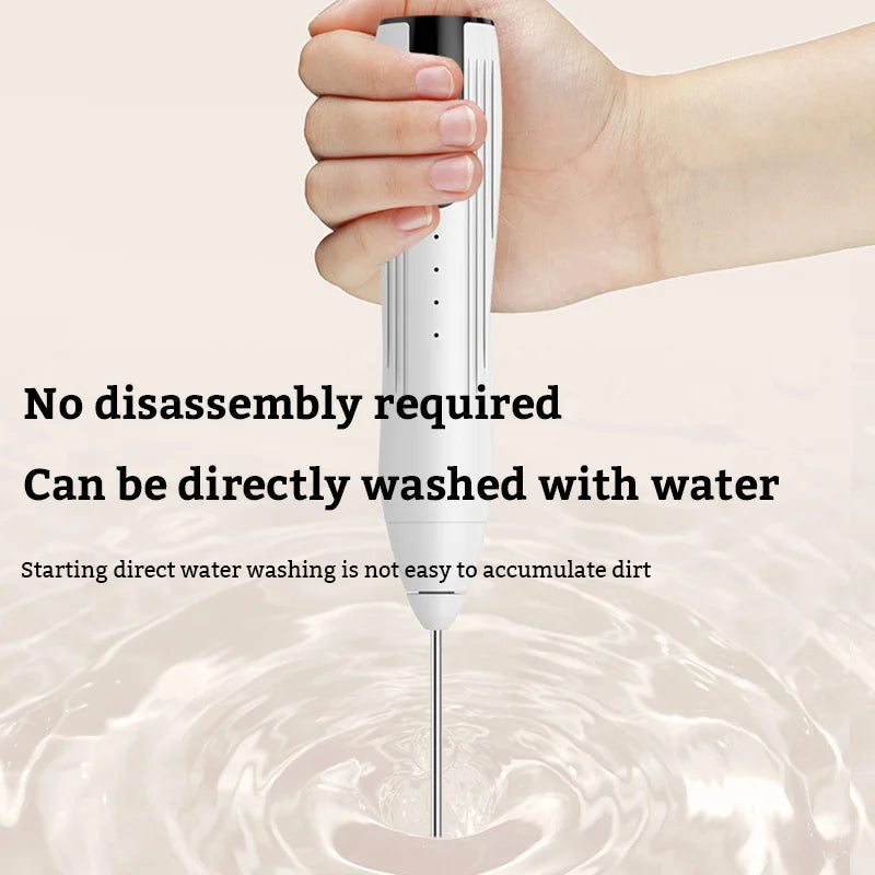 USB Rechargeable Handheld Egg Beater 3 Speeds Electric Milk Frother Foam Maker Mixer Coffee Drink Frothing Wand Foamer